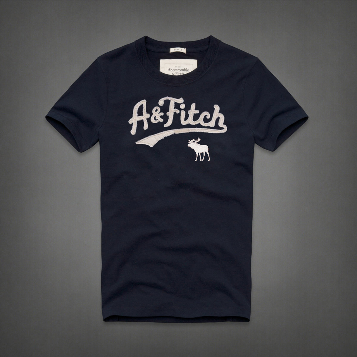 Abercrombie Fitch Hombres De Cuello Redondo Corto Remera AF5399
